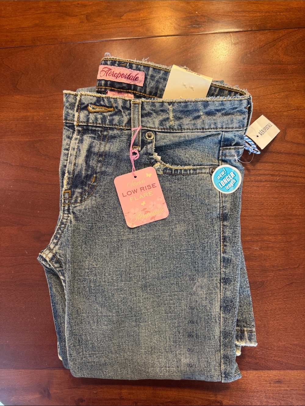 Aeropostale Women's Light Blue Low-Rise Flare Jeans